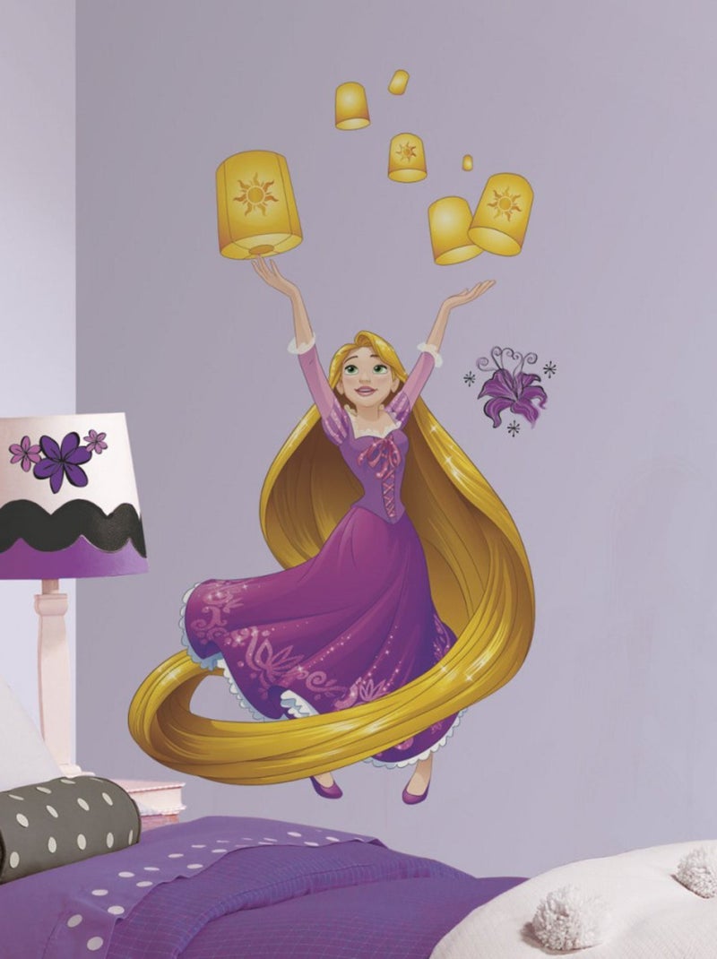 Stickers Princesse Raiponce Disney Blanc Violet Gris - Kiabi