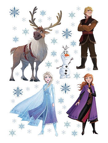 Stickers repositionnable Disney - La Reine des Neiges 2 - modèle dessin - 42.5CM x 65 CM