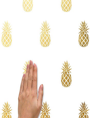 Stickers repositionnables - Ananas en or