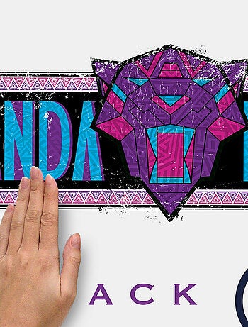 Stickers repositionnables - Black Panther : Wakanda Forever et Lettres de l'Alphabet - 73 cm x 20 cm