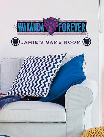 Stickers repositionnables - Black Panther : Wakanda Forever et Lettres de l'Alphabet - 73 cm x 20 cm