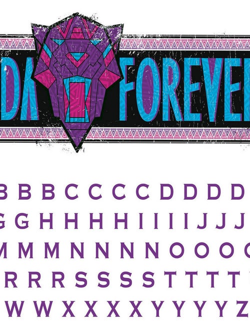 Stickers repositionnables - Black Panther : Wakanda Forever et Lettres de l'Alphabet - 73 cm x 20 cm - Kiabi