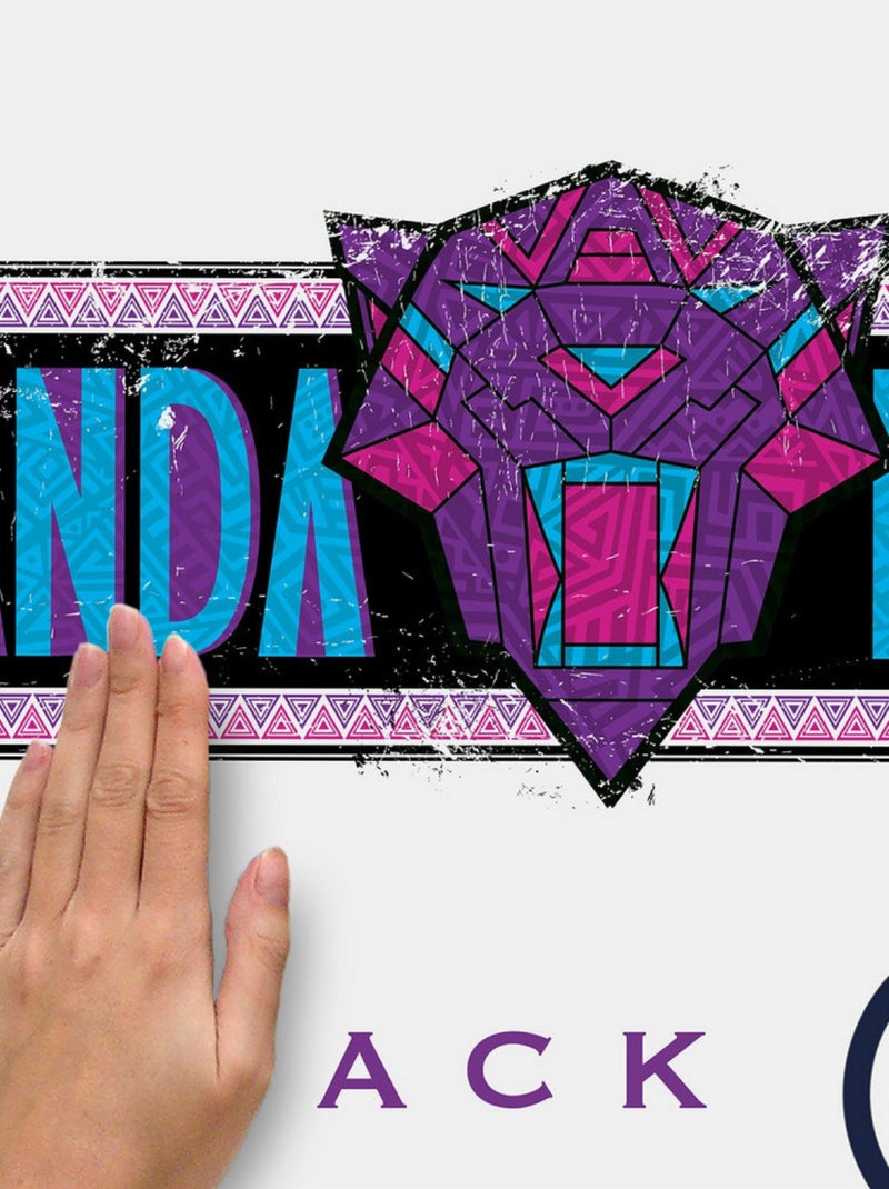 Stickers repositionnables - Black Panther : Wakanda Forever et Lettres de l'Alphabet - 73 cm x 20 cm Multicolore - Kiabi