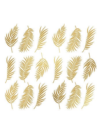 Stickers repositionnables - Feuilles de Palmiers en or