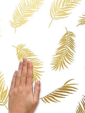 Stickers repositionnables - Feuilles de Palmiers en or