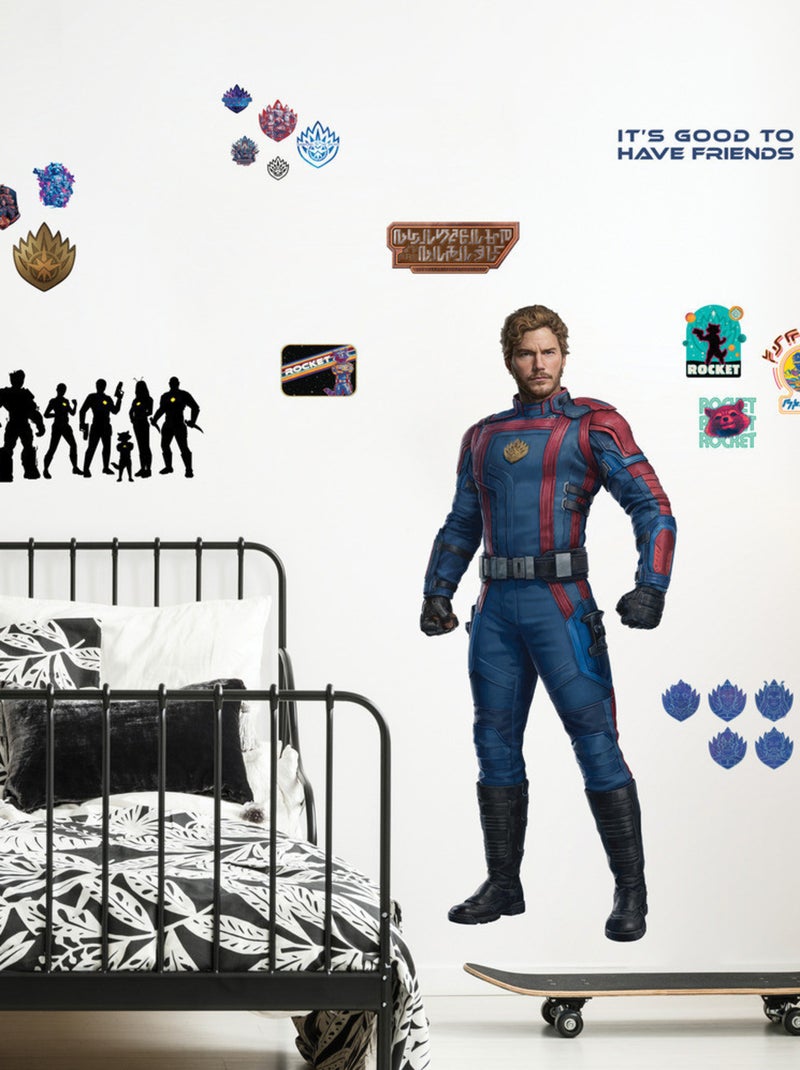 Stickers repositionnables - Gardiens de la Galaxie 3 - Star-Lord - 104 cm x 40 cm Multicolore - Kiabi