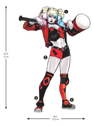 Stickers repositionnables - Harley Quinn - 36.5 cm x 17 cm