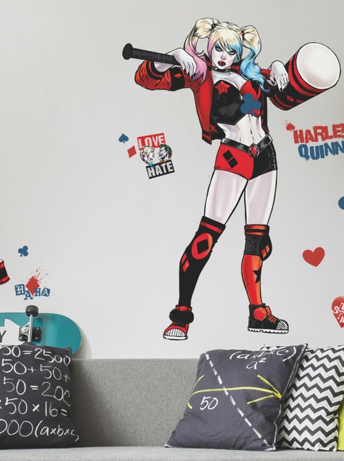 Stickers repositionnables - Harley Quinn - 36.5 cm x 17 cm - Kiabi