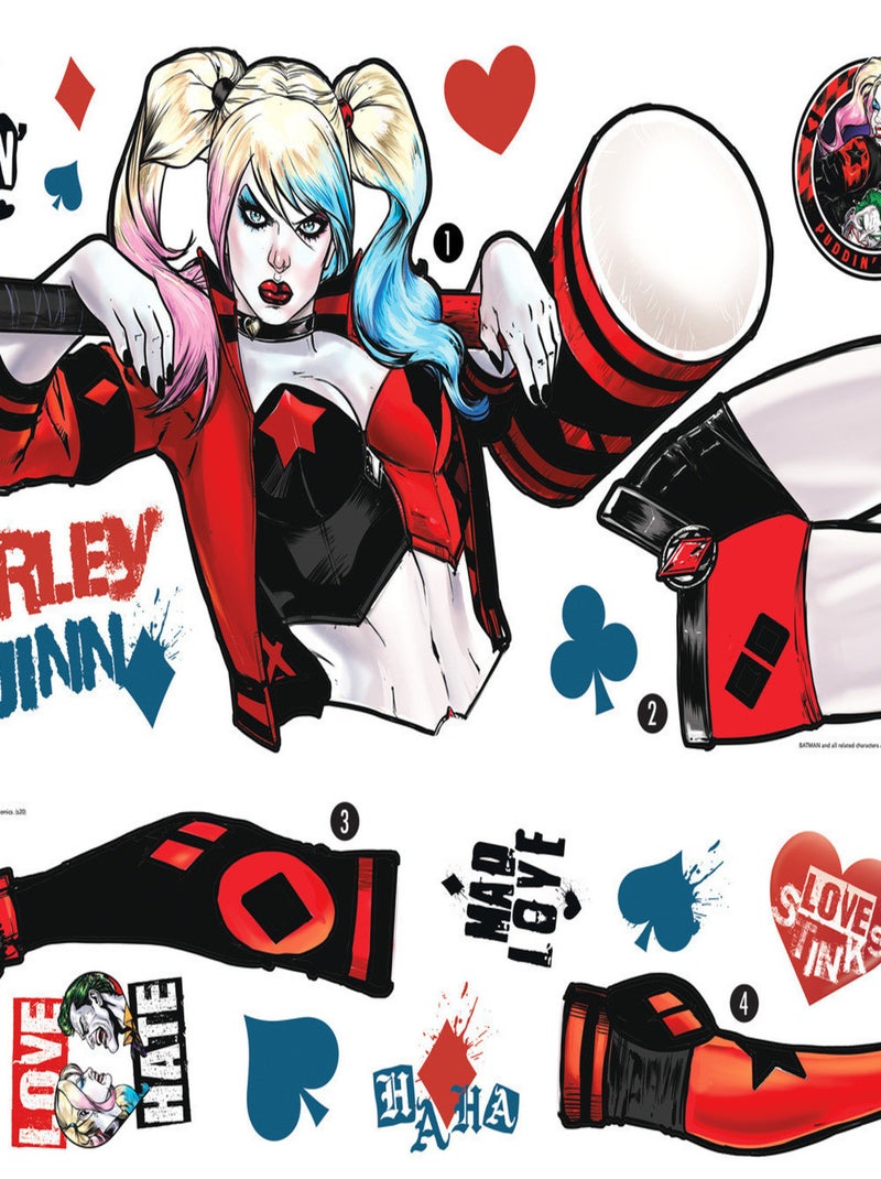 Stickers repositionnables - Harley Quinn - 36.5 cm x 17 cm Multicolore - Kiabi