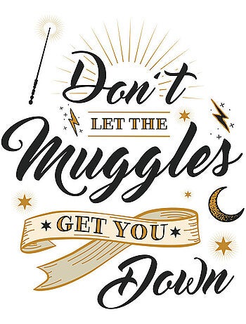 Stickers repositionnables - Harry Potter Don't Let The Muggles Get You Down - 36.5 cm x 17 cm