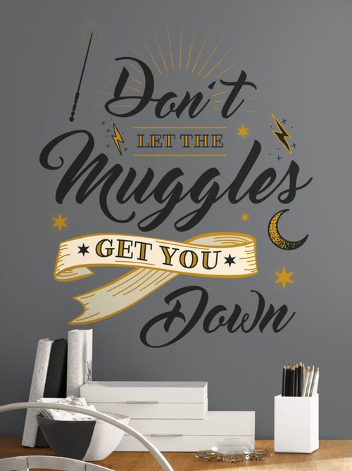 Stickers repositionnables - Harry Potter Don't Let The Muggles Get You Down - 36.5 cm x 17 cm - Kiabi