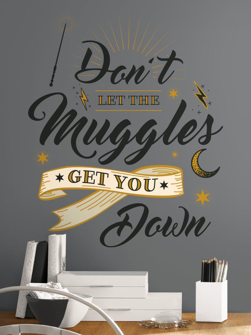 Stickers repositionnables - Harry Potter Don't Let The Muggles Get You Down - 36.5 cm x 17 cm Multicolore - Kiabi