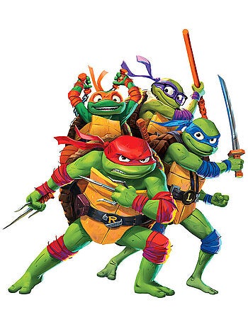 Stickers repositionnables - Les Tortues Ninja - Leonardo, Donatello, Raphaël et Michelangelo