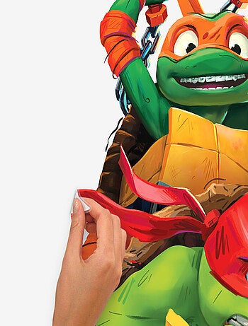 Stickers repositionnables - Les Tortues Ninja - Leonardo, Donatello, Raphaël et Michelangelo