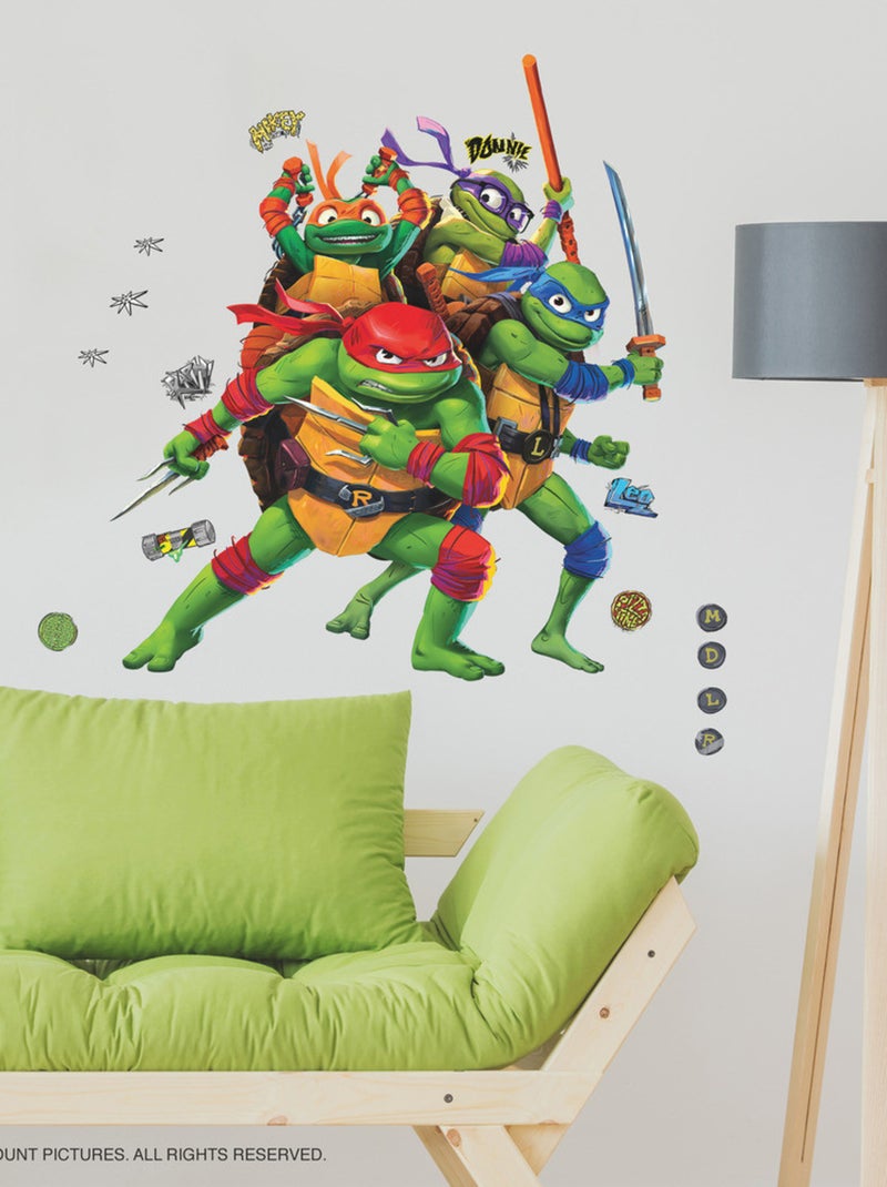 Stickers repositionnables - Les Tortues Ninja - Leonardo, Donatello, Raphaël et Michelangelo Multicolore - Kiabi