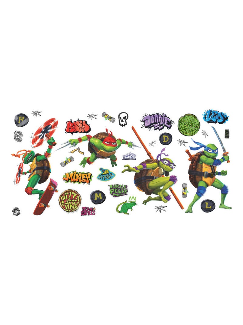 Stickers repositionnables - Les Tortues Ninja - Tous les Personnages Multicolore - Kiabi