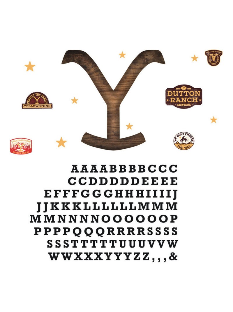 Stickers repositionnables - Logo du Yellowstone Dutton Ranch Marron - Kiabi