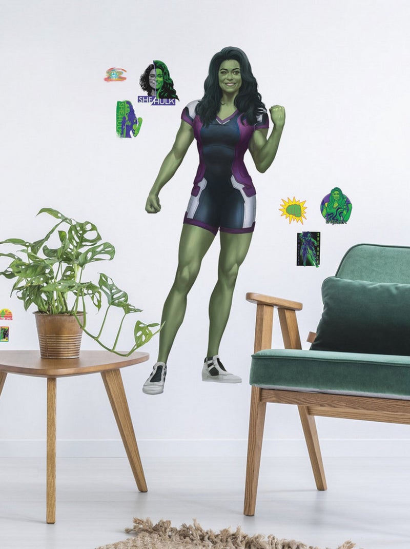 Stickers repositionnables - Marvel - She-Hulk - 52 cm x 128 cm Vert - Kiabi