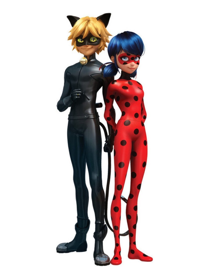 Stickers repositionnables - Miraculous - Ladybug et Chat Noir Multicolore - Kiabi
