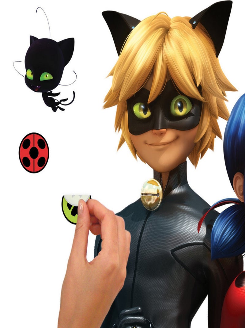Stickers repositionnables - Miraculous - Ladybug et Chat Noir Multicolore - Kiabi