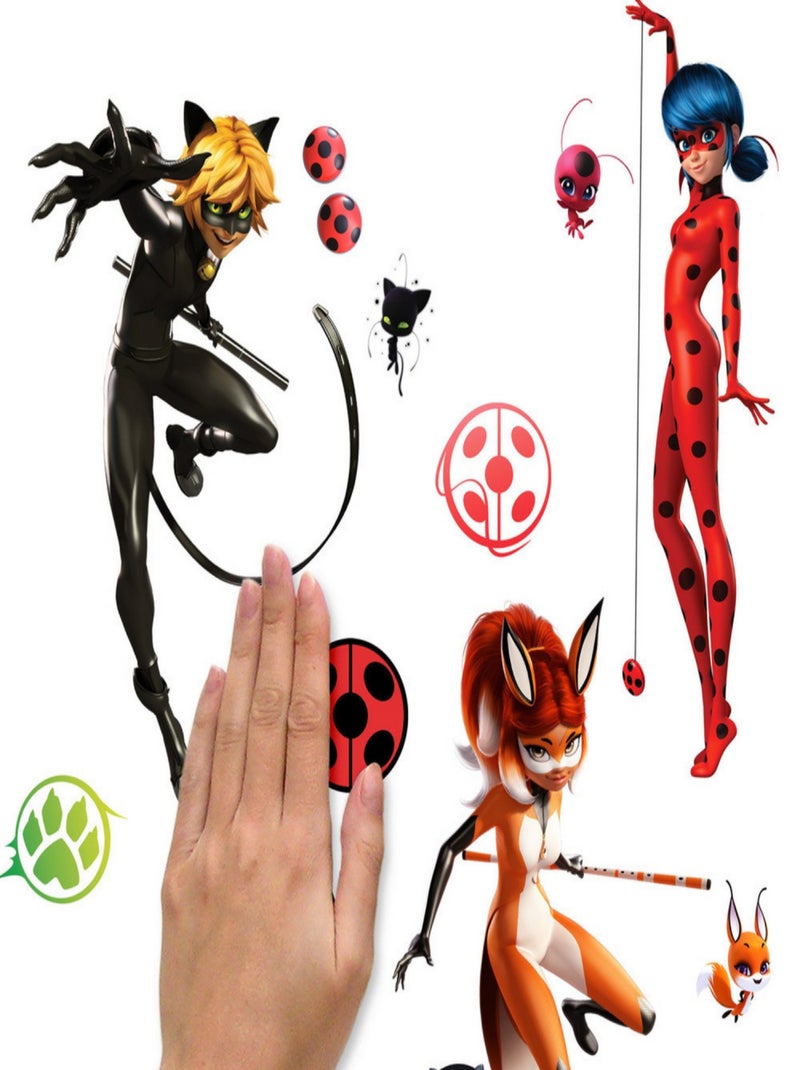 Stickers repositionnables - Miraculous - Les Aventures de Ladybug et Chat Noir Multicolore - Kiabi