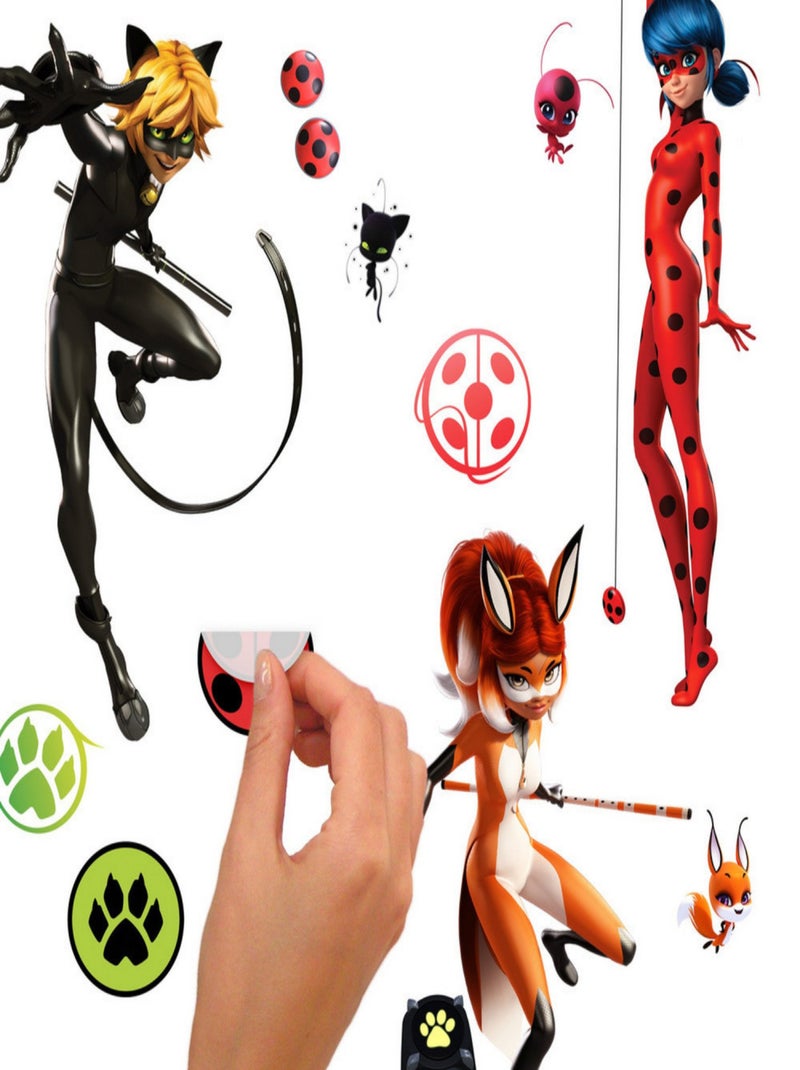 Stickers repositionnables - Miraculous - Les Aventures de Ladybug et Chat Noir Multicolore - Kiabi