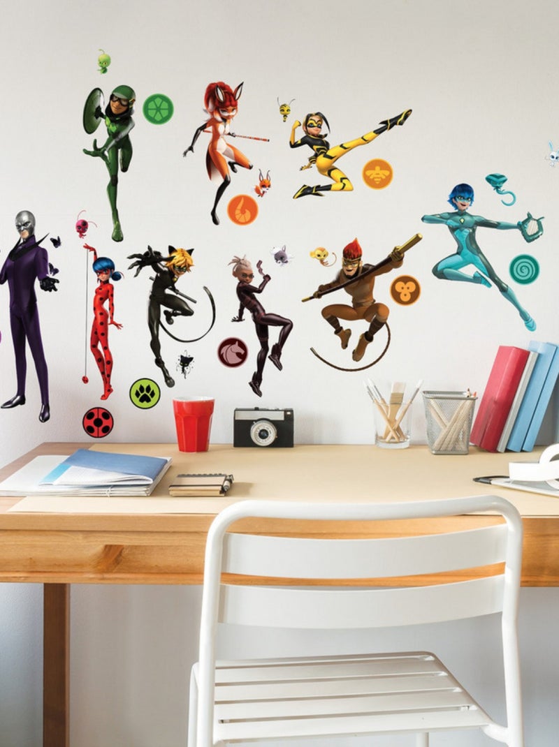 Stickers repositionnables - Miraculous - Les Aventures de Ladybug et Chat Noir Multicolore - Kiabi