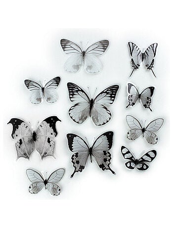 Stickers repositionnables - Papillons noirs et blancs