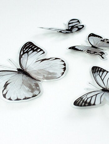 Stickers repositionnables - Papillons noirs et blancs