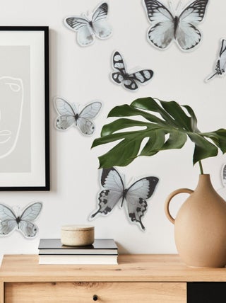 Stickers repositionnables - Papillons noirs et blancs