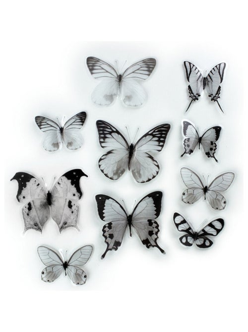 Stickers repositionnables - Papillons noirs et blancs - Kiabi