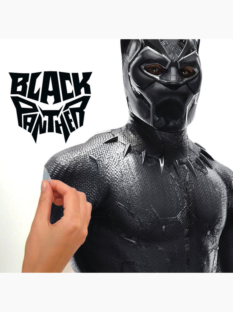 Stickers repositionnables - Personnage Principal Black Panther - 58 cm x 131 cm Noir Noir - Kiabi