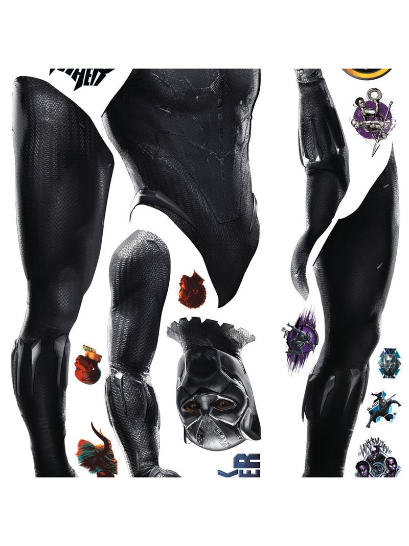 Stickers repositionnables - Personnage Principal Black Panther - 58 cm x 131 cm Noir Noir - Kiabi