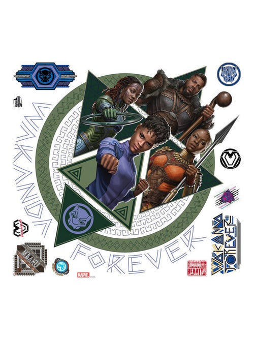 Stickers repositionnables - Personnages Black Panther - 43 cm x 47 cm - Kiabi