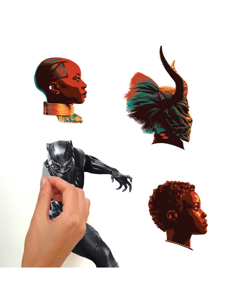 Stickers repositionnables - Personnages Black Panther - 5 cm x 30 cm Multicolore - Kiabi