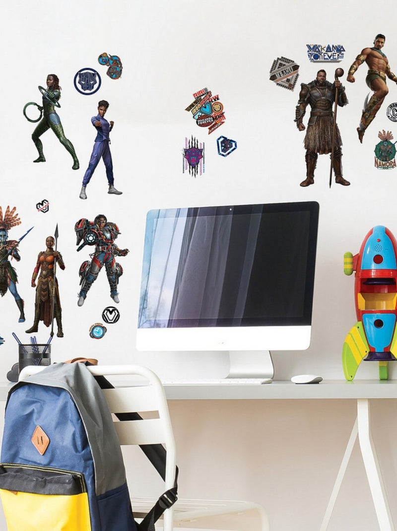 Stickers repositionnables - Personnages Black Panther : Wakanda Forever - 23 cm x 44 cm Multicolore - Kiabi