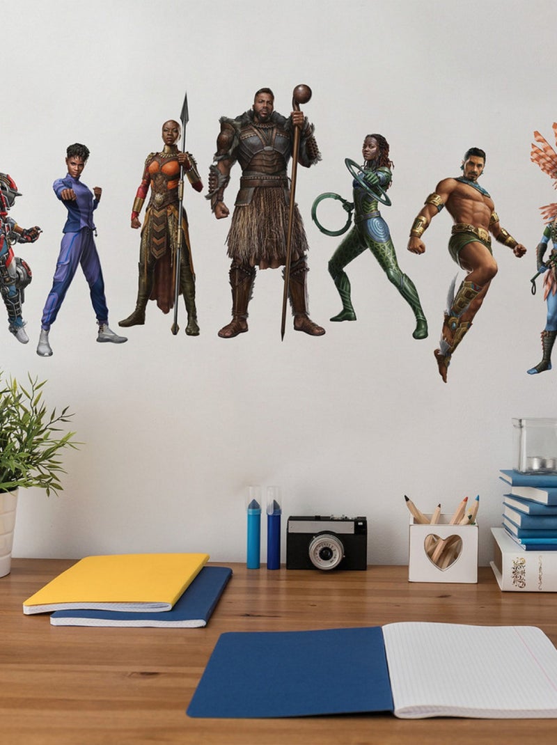 Stickers repositionnables - Personnages Black Panther : Wakanda Forever - 23 cm x 44 cm Multicolore - Kiabi
