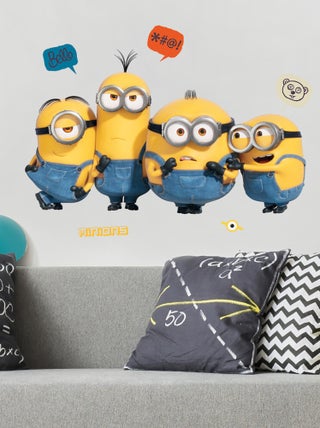 Stickers repositionnables - Personnages Les Minions - 36.5 cm x 17 cm