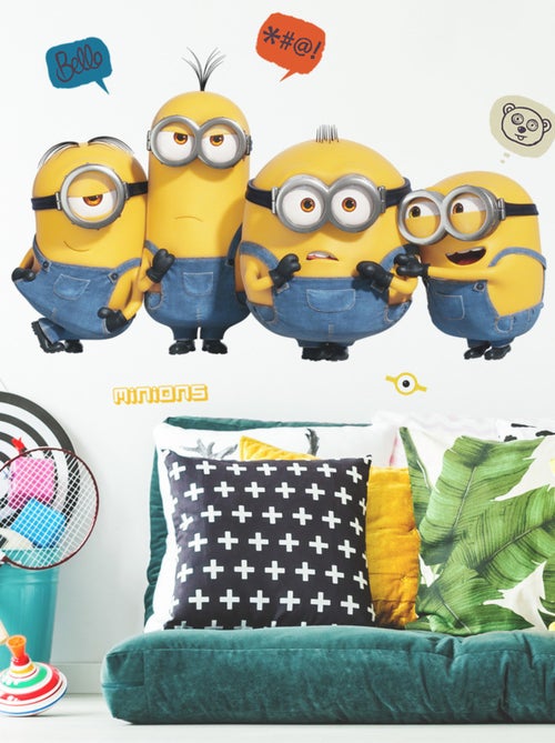 Stickers repositionnables - Personnages Les Minions - 36.5 cm x 17 cm - Kiabi