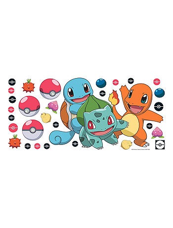 Stickers repositionnables - Pokémon - Carapuce, Dracaufeu, Bulbizarre