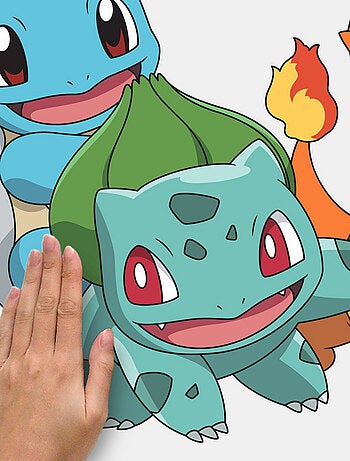 Stickers repositionnables - Pokémon - Carapuce, Dracaufeu, Bulbizarre