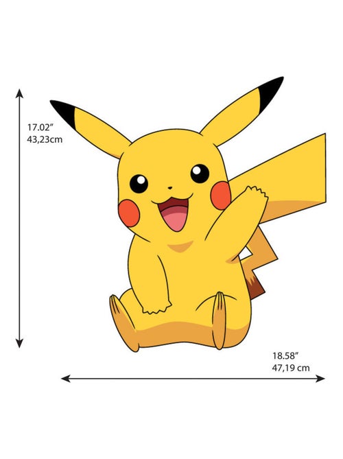 Stickers repositionnables - Pokémon - Pikachu - 18 cm x 17 cm - Kiabi
