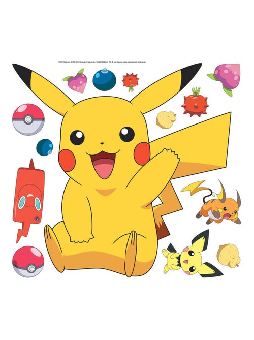 Stickers repositionnables - Pokémon - Pikachu - 18 cm x 17 cm - Kiabi