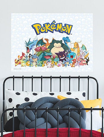 Stickers repositionnables - Pokémon tous les personnages - 36.5 cm x 26 cm
