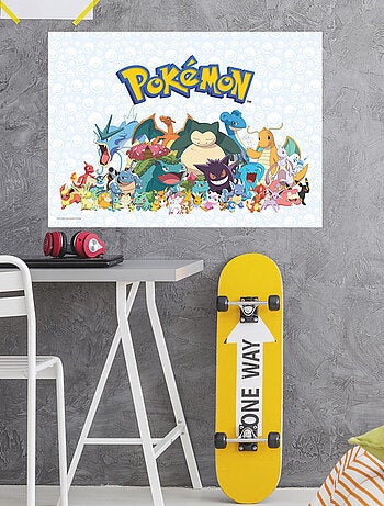 Stickers repositionnables - Pokémon tous les personnages - 36.5 cm x 26 cm