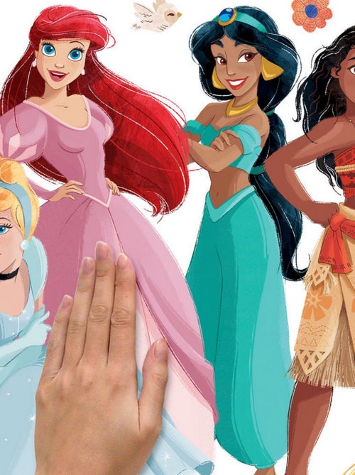 Stickers repositionnables - Princesses Disney et Motifs Floraux - 91 cm x 42 cm - Kiabi