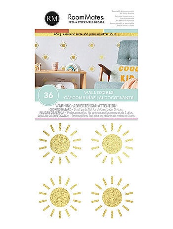 Stickers repositionnables - Soleils en or