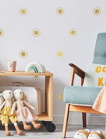 Stickers repositionnables - Soleils en or