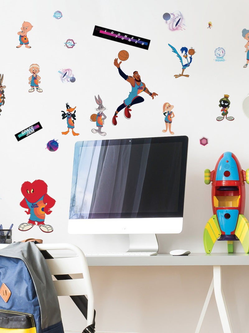 Stickers repositionnables - Space Jam - 17 cm x 9 cm Multicolore - Kiabi