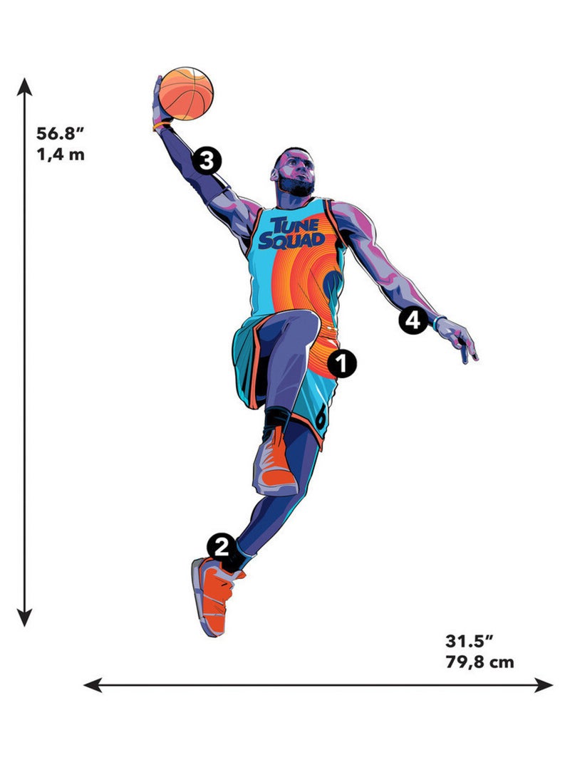 Stickers repositionnables - Space Jam - 36.5 cm x 17 cm Multicolore - Kiabi